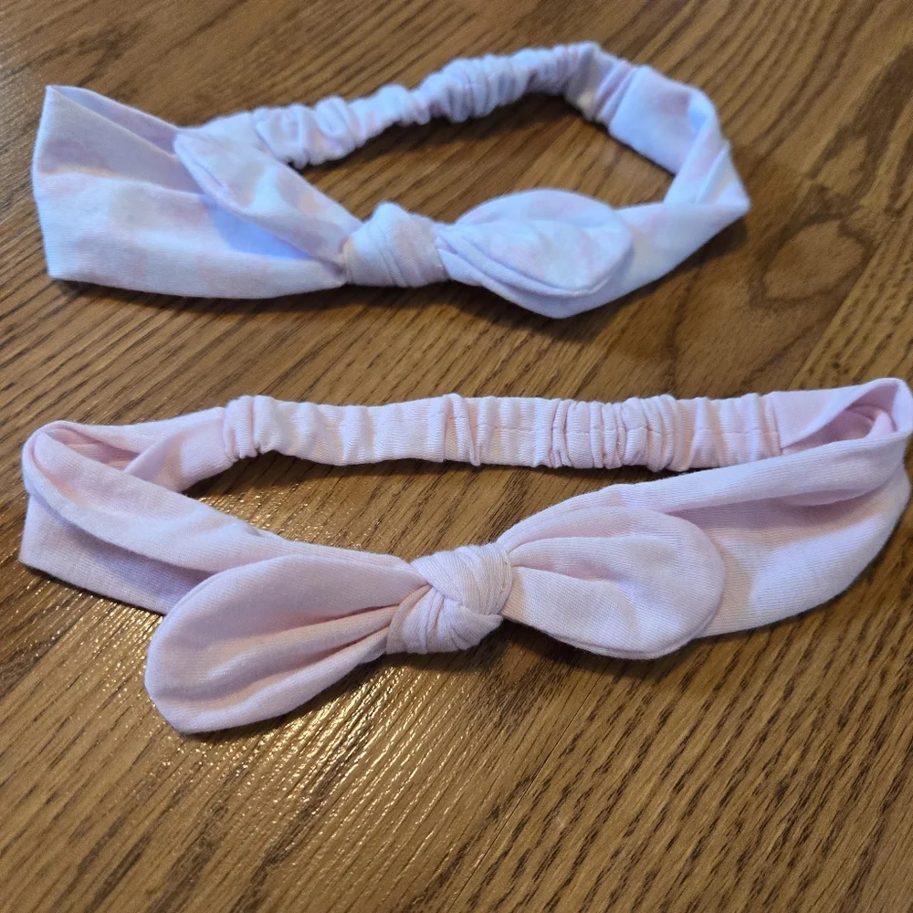 5 Pack Headbands Pink Gray White Bows Kids Baby Infant Headband Bundle Set Of 5